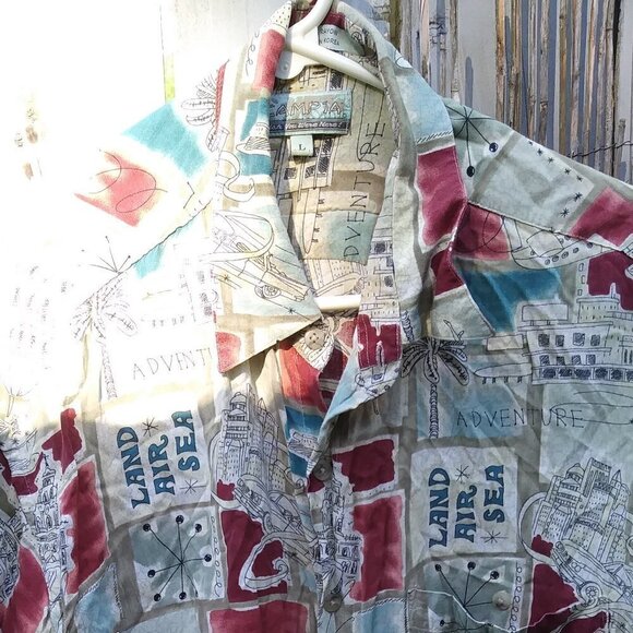 Campia Lightweight Travel Hawaiian Rayon Short Sleeve button Down - Men - L - Picture 3 of 13